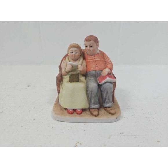 Vtg 90s Figurine Fondly Do We Remember Couple Numbered Dave Grossman Rockwell - Picture 1 of 5